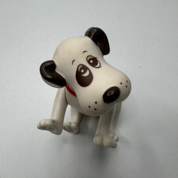 Vintage Pound Puppies White Brown Spot Dog Poseable 3.75" Figure 1986 - Picture 5 of 6